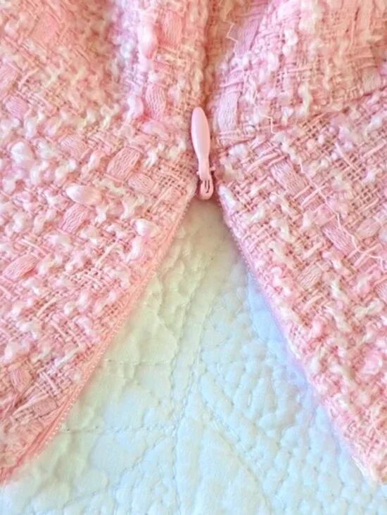 Zara Women's Crop Top Size Medium Pink Tweed V Neckline Sleeveless Festival Y2K - Picture 6 of 10